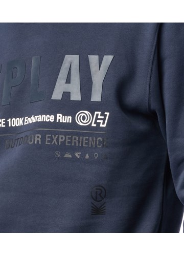 Replay PAMUČNI OUTDOOR EXPERIENCE SWEATSHIRT U PLAVOJ BOJI  - 5