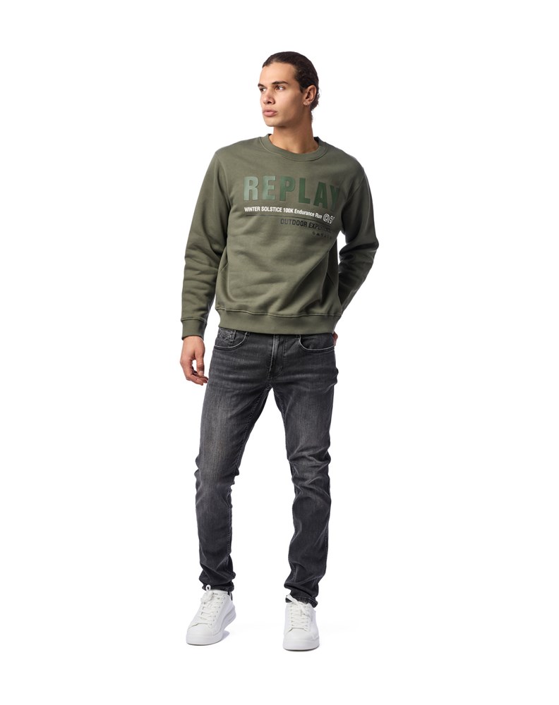 Replay PAMUČNI OUTDOOR EXPERIENCE SWEATSHIRT U ZELENOJ BOJI - 1