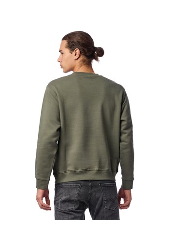 Replay PAMUČNI OUTDOOR EXPERIENCE SWEATSHIRT U ZELENOJ BOJI - 4