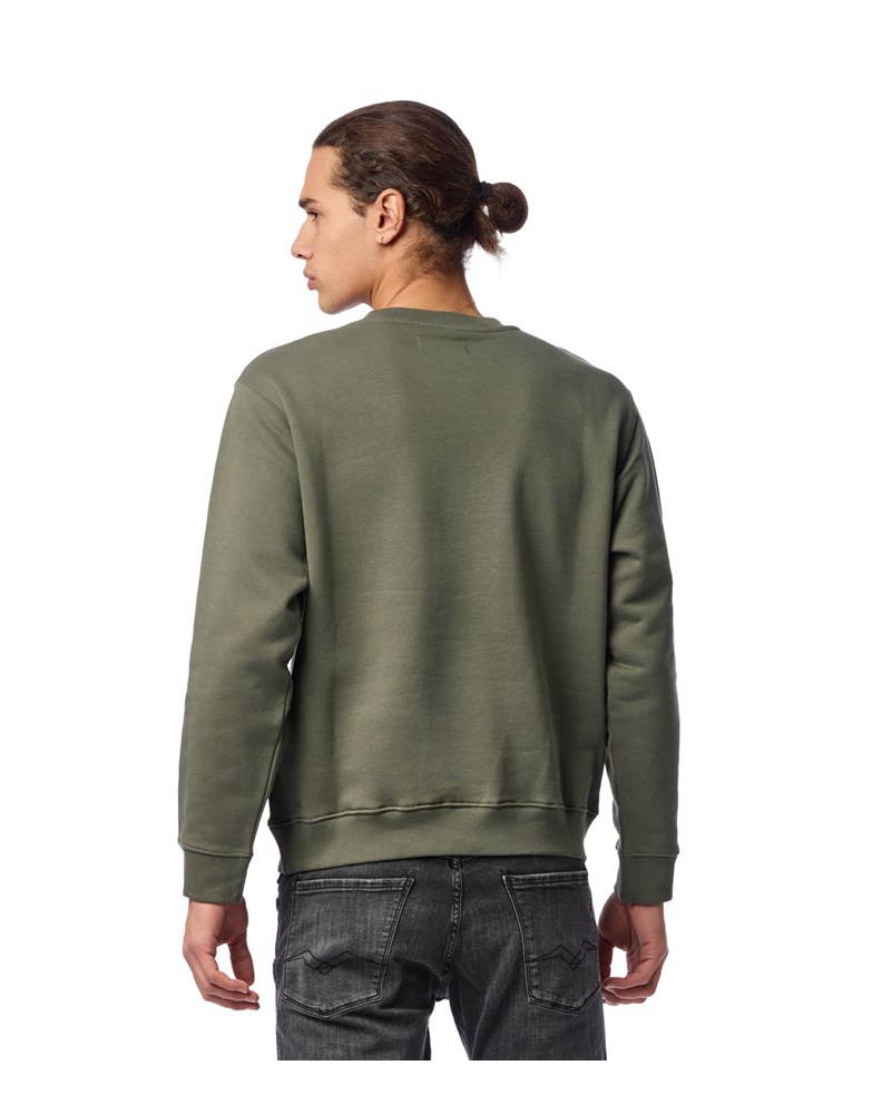 Replay PAMUČNI OUTDOOR EXPERIENCE SWEATSHIRT U ZELENOJ BOJI - 4
