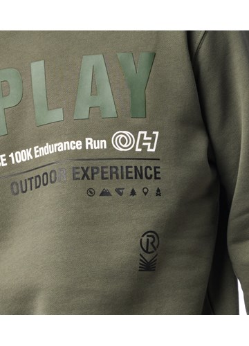 Replay PAMUČNI OUTDOOR EXPERIENCE SWEATSHIRT U ZELENOJ BOJI - 5