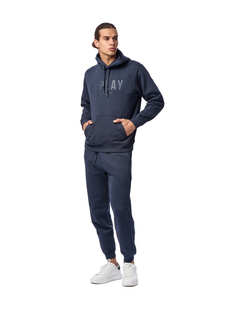 Replay PLAVI HOODIE S REPLAY EIGHTYONE NATPISOM - 1