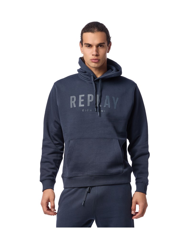 Replay PLAVI HOODIE S REPLAY EIGHTYONE NATPISOM - 2