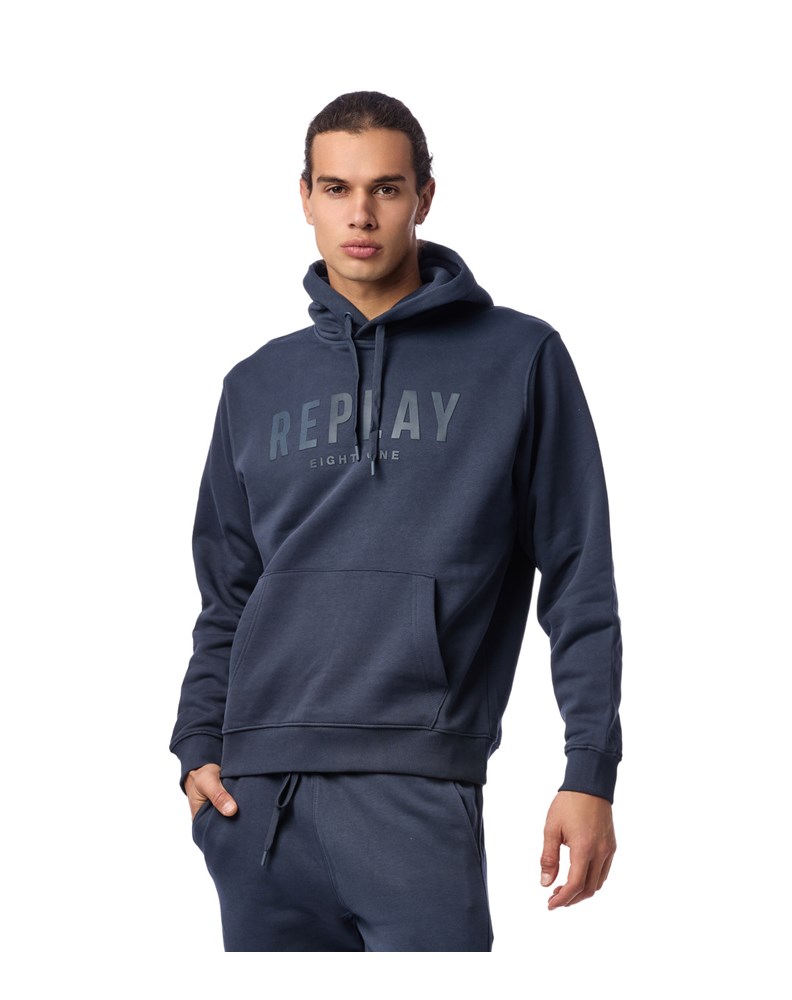 Replay PLAVI HOODIE S REPLAY EIGHTYONE NATPISOM - 3
