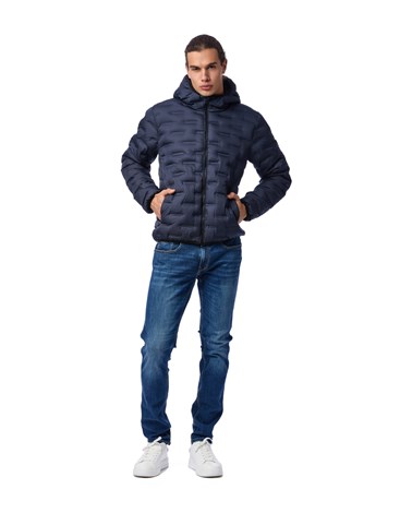 Replay plava jakna s prošivenim detaljima u 3d stilu