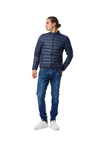 Replay LAGANA NAJLON JAKNA S PROŠIVIMA U PLAVOJ BOJI - 1