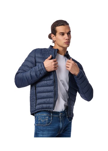 Replay LAGANA NAJLON JAKNA S PROŠIVIMA U PLAVOJ BOJI - 2