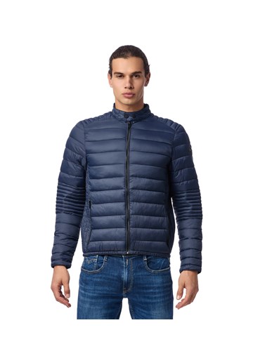 Replay LAGANA NAJLON JAKNA S PROŠIVIMA U PLAVOJ BOJI - 3