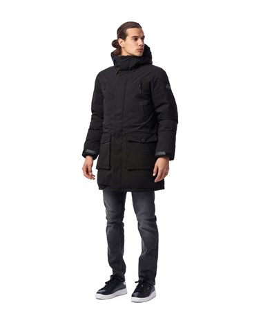 Replay duga jakna od najlona u crnoj boji