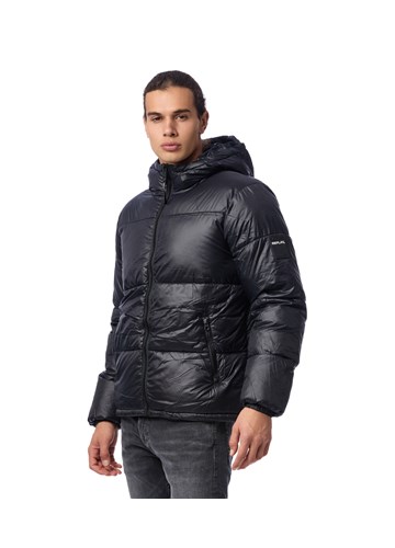 Replay CRNA JAKNA OD NAJLONA S LOGOTIP ETIKETOM  - 3