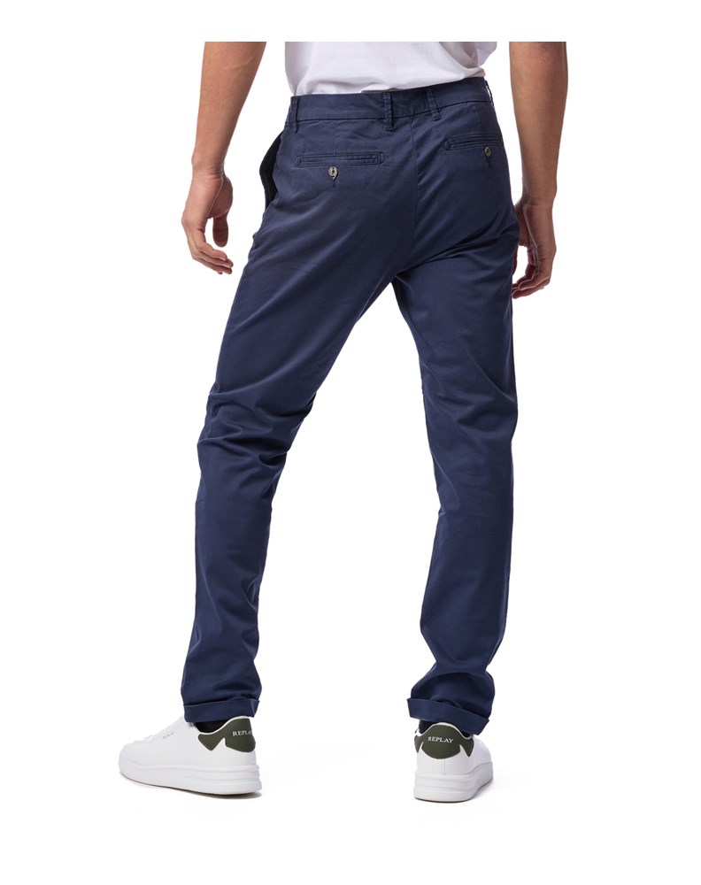Replay PLAVE CHINO HLAČE OD RASTEZLJIVOG GABARDINA - 4