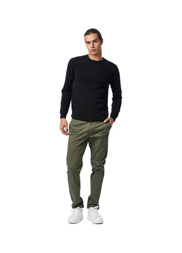 Replay CRNI PULOVER S MINI LOGOTIP VEZOM NA OVRATNIKU - 1