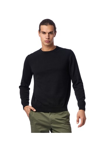 Replay CRNI PULOVER S MINI LOGOTIP VEZOM NA OVRATNIKU - 3