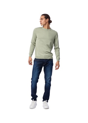 Replay SVIJETLO ZELENI PULOVER S MINI LOGOTIP VEZOM NA OVRATNIKU - 1