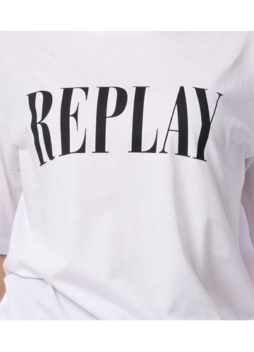 Replay BIJELA MAJICA SPUŠTENIH RAMENA S MAXI PRINTOM  - 5