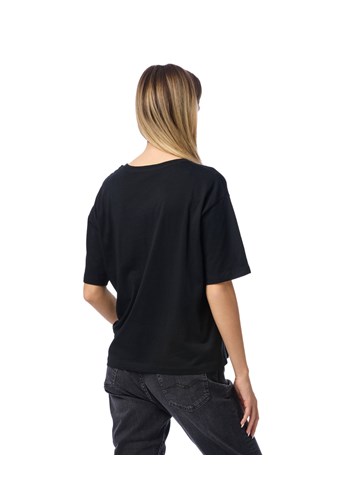 Replay CRNA MAJICA SPUŠTENIH RAMENA S MAXI PRINTOM - 4