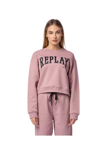 Replay PRLJAVO ROZI SWEATSHIRT S NATPISOM U KOLEDŽ STILU - 2