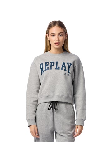 Replay SIVI SWEATSHIRT S NATPISOM U KOLEDŽ STILU - 2