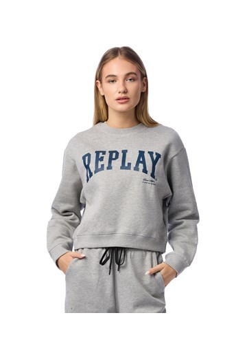 Replay SIVI SWEATSHIRT S NATPISOM U KOLEDŽ STILU - 3