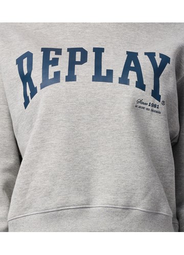 Replay SIVI SWEATSHIRT S NATPISOM U KOLEDŽ STILU - 5