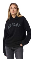 CRNI HOODIE S KLASIČNIM NATPISOM REPLAY - 3