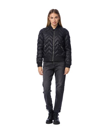 Replay crna bomber jakna s prošivenim detaljima