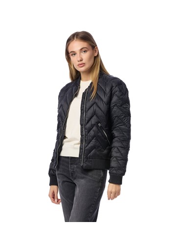 Replay CRNA BOMBER JAKNA S PROŠIVENIM DETALJIMA  - 3