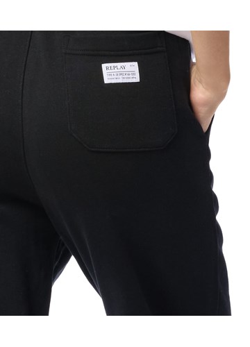 Replay KLASIČNI CRNI DONJI DIO TRENIRKE S MINI LOGOTIP ETIKETOM - 5