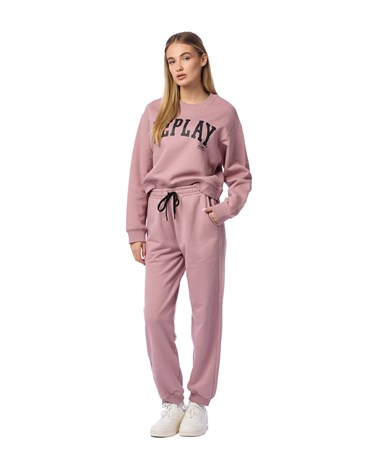 Replay klasični rozi donji dio trenirke s mini logotip etiketom