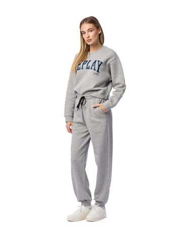 Replay klasični sivi donji dio trenirke s mini logotip etiketom