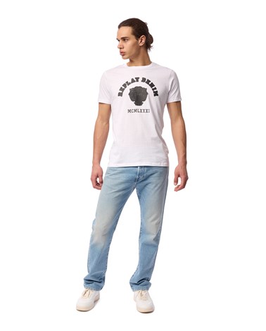 Replay replay denim majica kratkih rukava u bijeloj boji