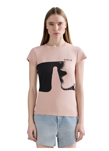 Replay ROZA USKA MAJICA OD ŽERSEJA S PRINTOM - 2