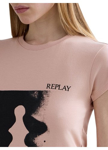 Replay ROZA USKA MAJICA OD ŽERSEJA S PRINTOM - 7