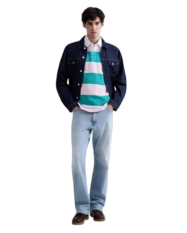 Replay rozo-zelena prugasta polo majica