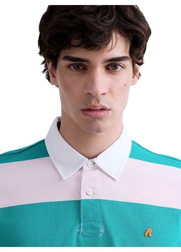 Replay ROZO-ZELENA PRUGASTA POLO MAJICA - 6