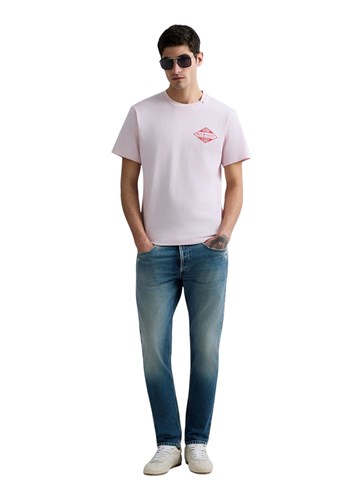 Replay RUŽIČASTA PAMUČNA MAJICA S MIAMI PRINTOM - 1