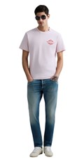 RUŽIČASTA PAMUČNA MAJICA S MIAMI PRINTOM - 1