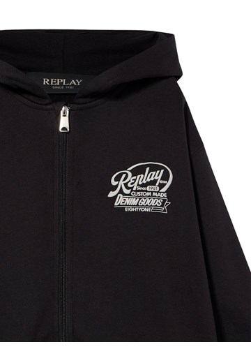 Replay CRNI HOODIE NA ZIP KOPČANJE ZA DJEČAKE - 3 Replay CRNI HOODIE NA ZIP KOPČANJE ZA DJEČAKE - 3