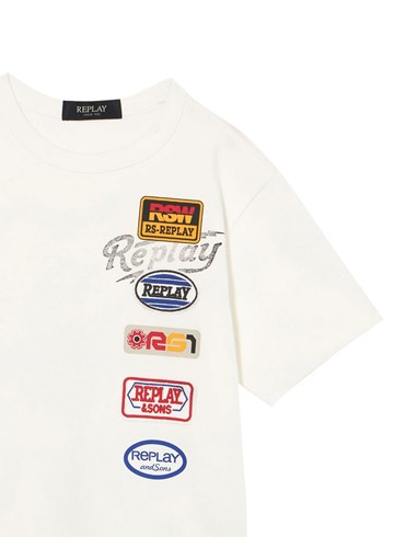 Replay BIJELA MAJICA S LOGOTIP ZAKRPAMA ZA DJEČAKE - 3