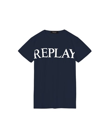 Replay tamno plava majica s maxi natpisom replay za dječake
