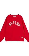 CRVENI SWEATSHIRT S NATPISOM I VEZOM  - 1