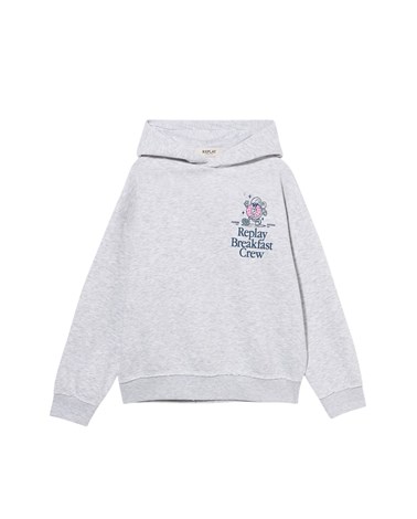 Replay sivi sweatshirt replay breakfast club za djevojčice