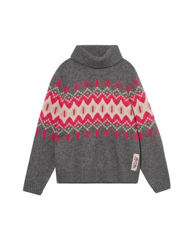 SG5044.050.G22726 Replay sivi džemper s fair isle uzorkom za djevojčice Replay sivi džemper s fair isle uzorkom za djevojčice