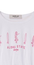 BIJELA CROPPED MAJICA S HAWAII STYLE PRINTOM ZA DJEVOJČICE - 3