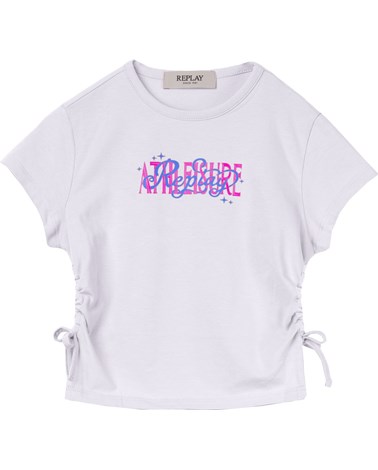 Replay bijela pamučna athleisure majica za djevojčice