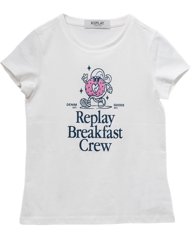 Replay bijela majica kratkih rukava breakfast club za djevojčice
