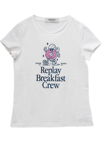 Replay BIJELA MAJICA KRATKIH RUKAVA BREAKFAST CLUB ZA DJEVOJČICE - 1