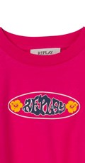 RUŽIČASTA MAJICA S PRINTOM U FLOWER POWER STILU ZA DJEVOJČICE - 3