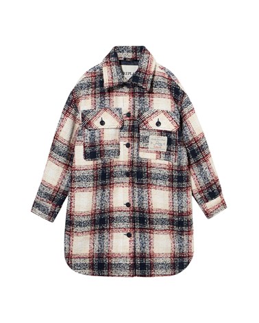 Replay karirana jakna od mješavine vune za djevojčice