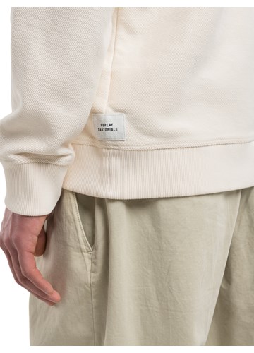 Replay SARTORIALE BASIC SWEATSHIRT U KREM BIJELOJ BOJI  - 6